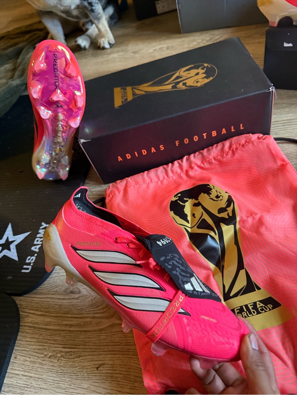 adidas Predator Elite Soccer Cleats in Bright Pink with Metallic Accents